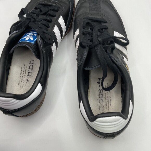 Adidas Samba Classic Black & White Leather Sneakers Mens Size 6.5 - Picture 4 of 5